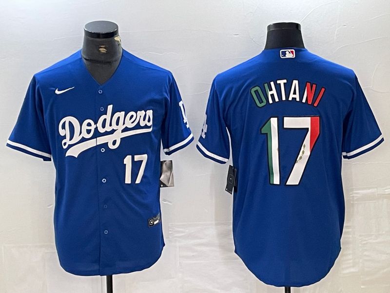 Men Los Angeles Dodgers #17 Ohtani Blue Nike Game MLB Jersey style 19